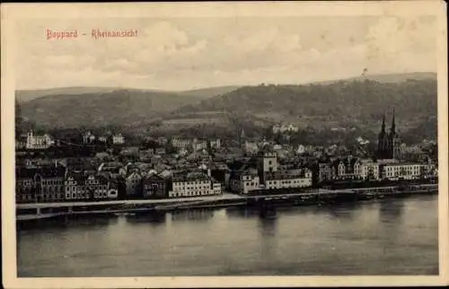 Ak Boppard am Rhein, Boppard Rheinansicht, panoramaartige Stadtansicht