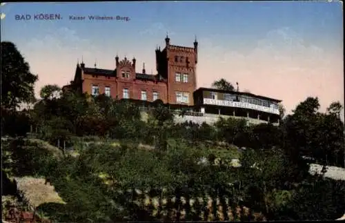 Ak Bad Kösen Naumburg an der Saale, Kaiser Wilhelms-Burg, Restaurant Kamer,  Architektur, maleris