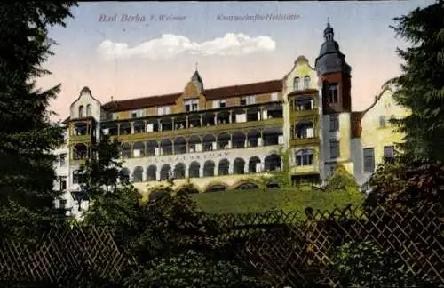 Ak Bad Berka in Thüringen, Kurhaus, Knappschafts-Heilstätte,  n Gebäudes, Gartenanlage