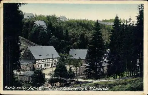 Ak Bärenstein Altenberg Erzgebirge, Scheermühle, Wälder, Hütten, Berglandschaft