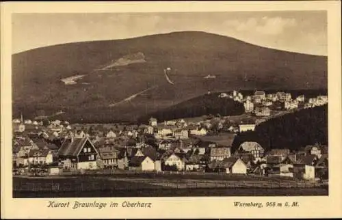 Ak Braunlage im Oberharz, Kurort Braunlage im Oberharz, Wurmberg, 968 m ü. M.