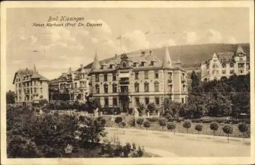 Ak Bad Kissingen Unterfranken Bayern, Neues Kurhaus, Architektonische Details, Landschaftsgarten