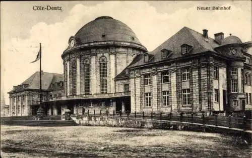 Ak Deutz Köln am Rhein, Neuer Bahnhof
