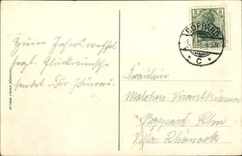 Ak Boppard am Rhein, Rheinansicht, Dampfer