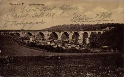 Ak Plauen im Vogtland, Syratalbrücke, Soldat Kurt Rifseer, Feldpost