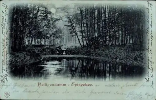 Ak Seebad Heiligendamm Bad Doberan, Spiegelsee, Waldsee, Landschaft, gedämpfte Farben,  