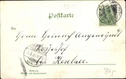 Litho Düsseldorf am Rhein, Rheinbrücke