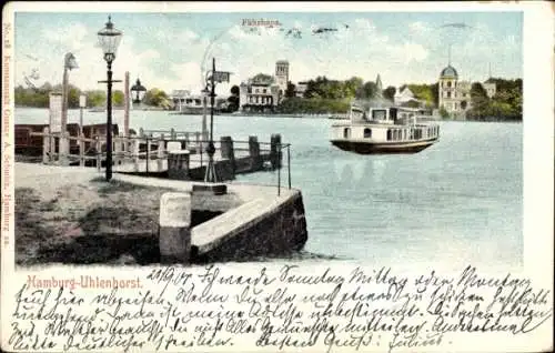 Ak Hamburg Nord Uhlenhorst, Fährhaus, Fährschiff