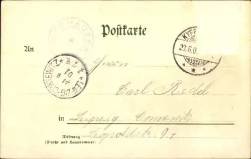 Litho Steinthaleben Kyffhäuserland in Thüringen, Kyffhäuser, Kaiser Wilhelm Denkmal, Gasthaus
