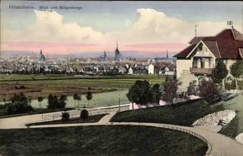 Ak Hildesheim in Niedersachsen, Stadtansicht, Blick vom Galgenberge, alte Gebäude, Landschaft