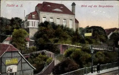 Ak Halle an der Saale, Blick auf die Bergschänke, Stadtansicht,  Architektur