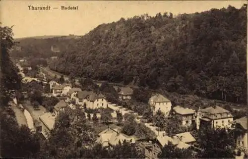 Ak Tharandt im Erzgebirge, Blick über die Dächer, Badethal