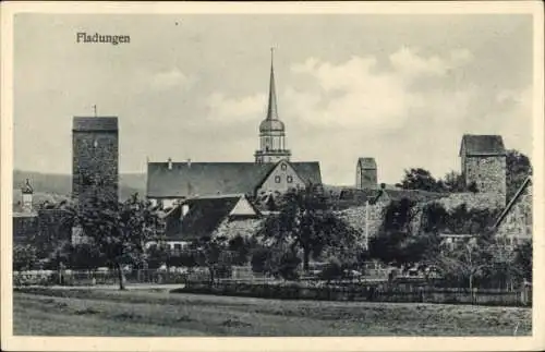 Ak Fladungen in der Rhön Unterfranken, Stadtansicht, Kirche