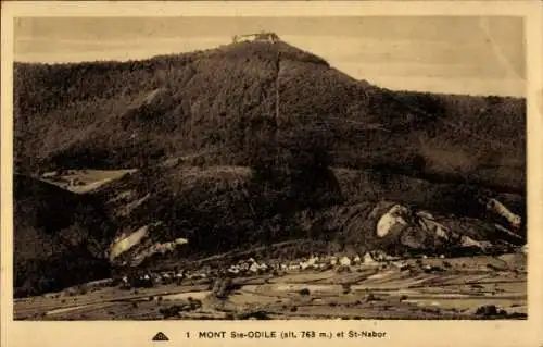 Ak Obernai Elsass Bas Rhin, Odilienberg Mont Sainte Odile, Berglandschaft, Kloster, Mont Ste-Odil