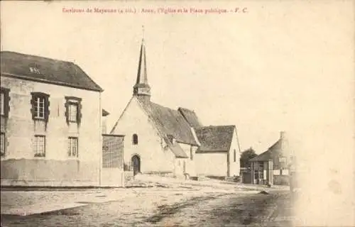 Ak Mayenne Stadt, Eglise, Platz, Umgebung von Mayenne, V.C.