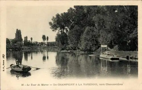 CPA La Varenne Chennevières Saint-Maur-des-Fossés Val de Marne, Le Tour de Marne