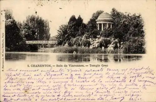 Ak Charenton du Cher, Bois de Vincennes, Temple Grec