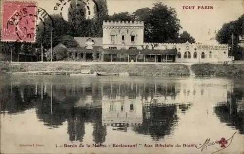 CPA Hauts de Seine, Restaurant Aux Bibelots du Diable