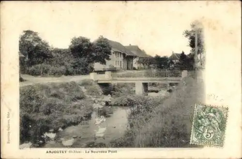 Ak Anjoutey Haut Rhin, Neue Brücke