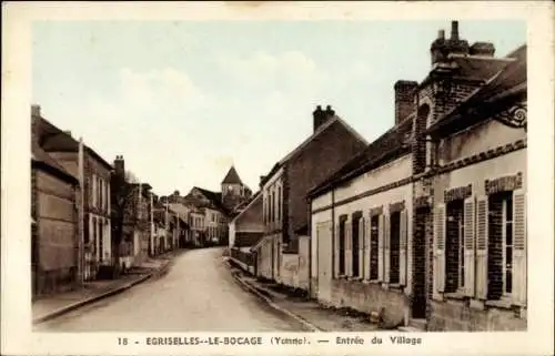 Ak Egriselles le Bocage Yonne, Ortseingang
