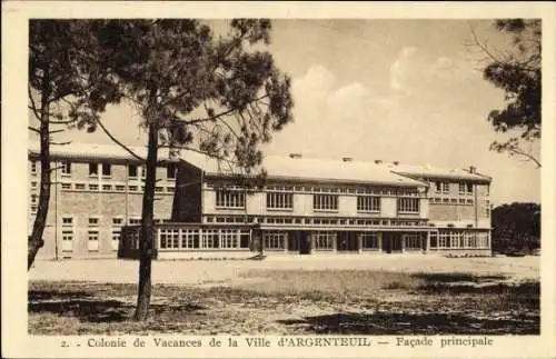 Ak Argenteuil Val d'Oise, Kolonie de Vacances, Hauptfassade, Ferienkolonie
