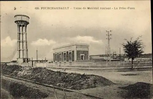 Ak Fourchambault Nièvre, Wasserturm, Fabrikgebäude,  aus Fourchambault