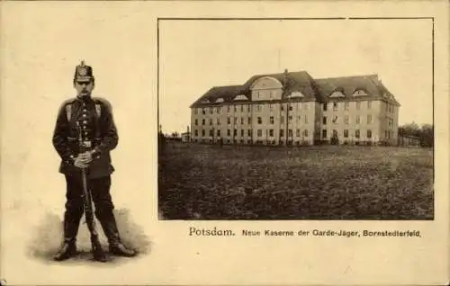 Ak Bornstedt Potsdam, Neue Kaserne der Garde-Jäger, Bornstedter Feld