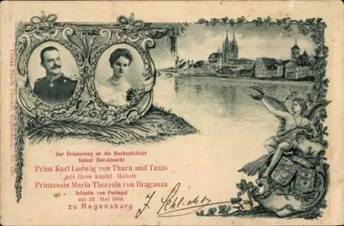 Ak Prinz Karl Ludwig von Thurn und Taxis, Prinzessin Maria Theresia von Braganza