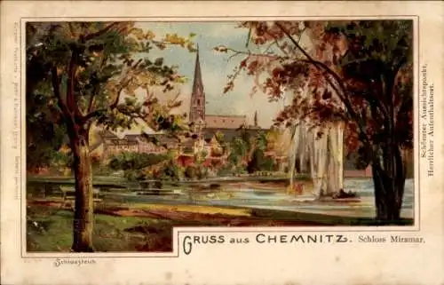 Litho Chemnitz in Sachsen, Schloss Miramar