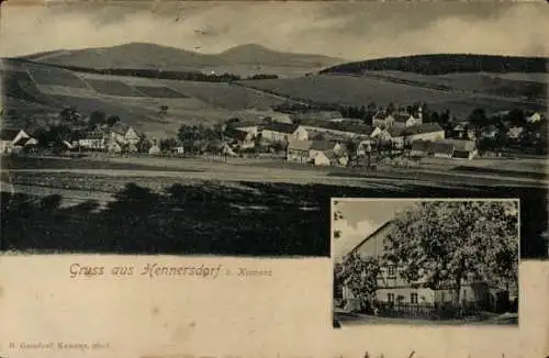 Ak Hennersdorf Kamenz Sachsen, Ortschaft, Gebäude