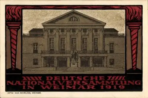 Steindruck Ak Weimar in Thüringen, Deutsche Nationalversammlung 1919