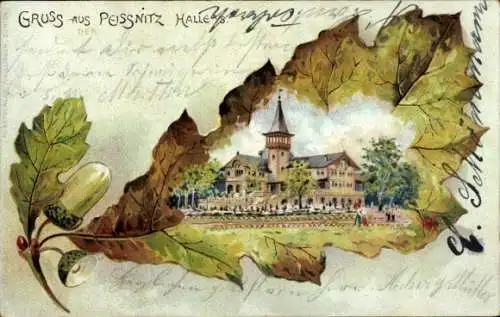 Eichenblatt Litho Halle an der Saale, Peißnitz, Gaststätte