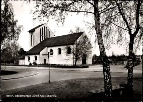 Ak Berlin Zehlendorf Schlachtensee, Zwölf-Apostel-Kirche