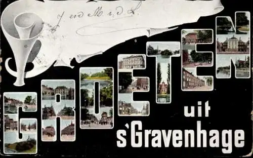 Buchstaben Ak 's Gravenhage Den Haag Südholland, Teilansichten
