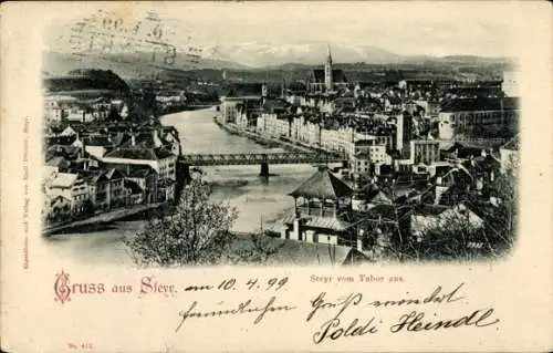 Ak Steyr Oberösterreich, Panorama vom Tabor aus