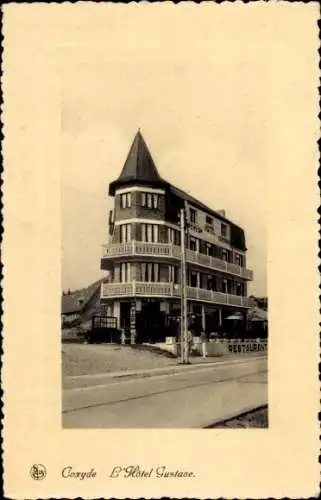 Ak  Koksijde Coxyde sur Mer Westflandern, L'Hotel Gustave, Restaurant,  Architektur, nmotiv