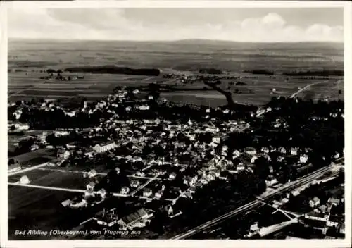 Ak Bad Aibling in Oberbayern, Luftaufnahme,  Oberbayern, ländliche Umgebung, 1950er Jahre