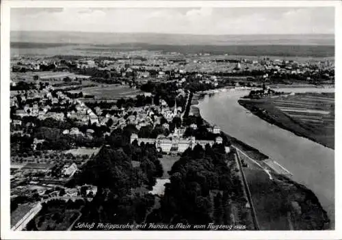 Ak Hanau am Main, Fliegeraufnahme, Schloss Philippsruhe