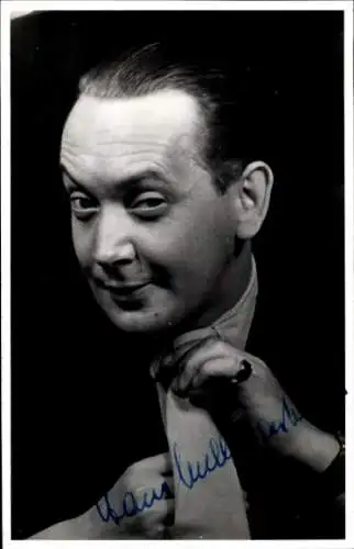 Foto Ak Schauspieler Hans M...., Portrait, Autogramm, 1955