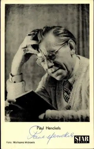 Ak Schauspieler Paul Henckels, Portrait, Autogramm, Buch, Brille