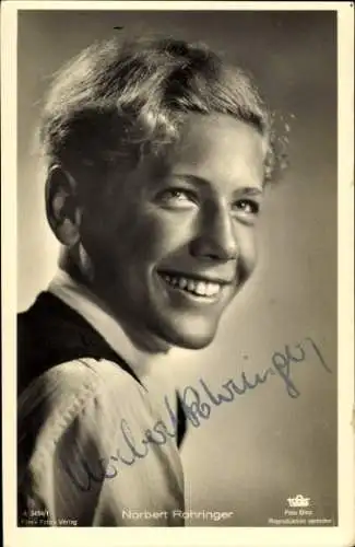 Ak Schauspieler Norbert Rohringer, Portrait, Autogramm
