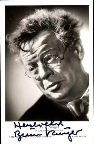 Ak Schauspieler Bum Krüger, Die Beine von Dolores, Autogramm