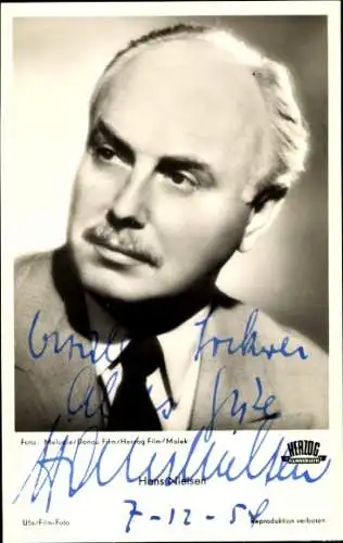 Ak Schauspieler Hans Nielsen, Portrait, Film Der erste Kuss, Autogramm
