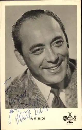 Ak Musiker Kurt Eliot, Autogramm
