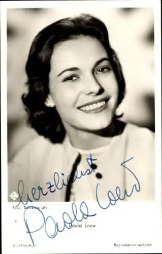 Ak Schauspielerin Paola Loew, Portrait, Autogramm