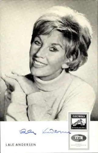 Ak Schauspielerin Lale Andersen, Portrait, Autogramm