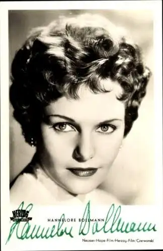 Ak Schauspielerin Hannelore Bollmann, Portrait, Spionage, Autogramm