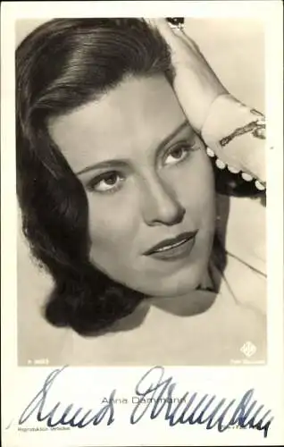 Ak Schauspielerin Anna Dammann, Portrait, Autogramm