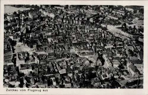 Ak Zwickau in Sachsen, Luftbild von  Aufnahme vom Flugzeug