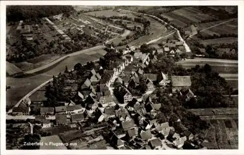 Ak Zaberfeld in Württemberg, Luftaufnahme von  ländliche Umgebung, Häuseransicht